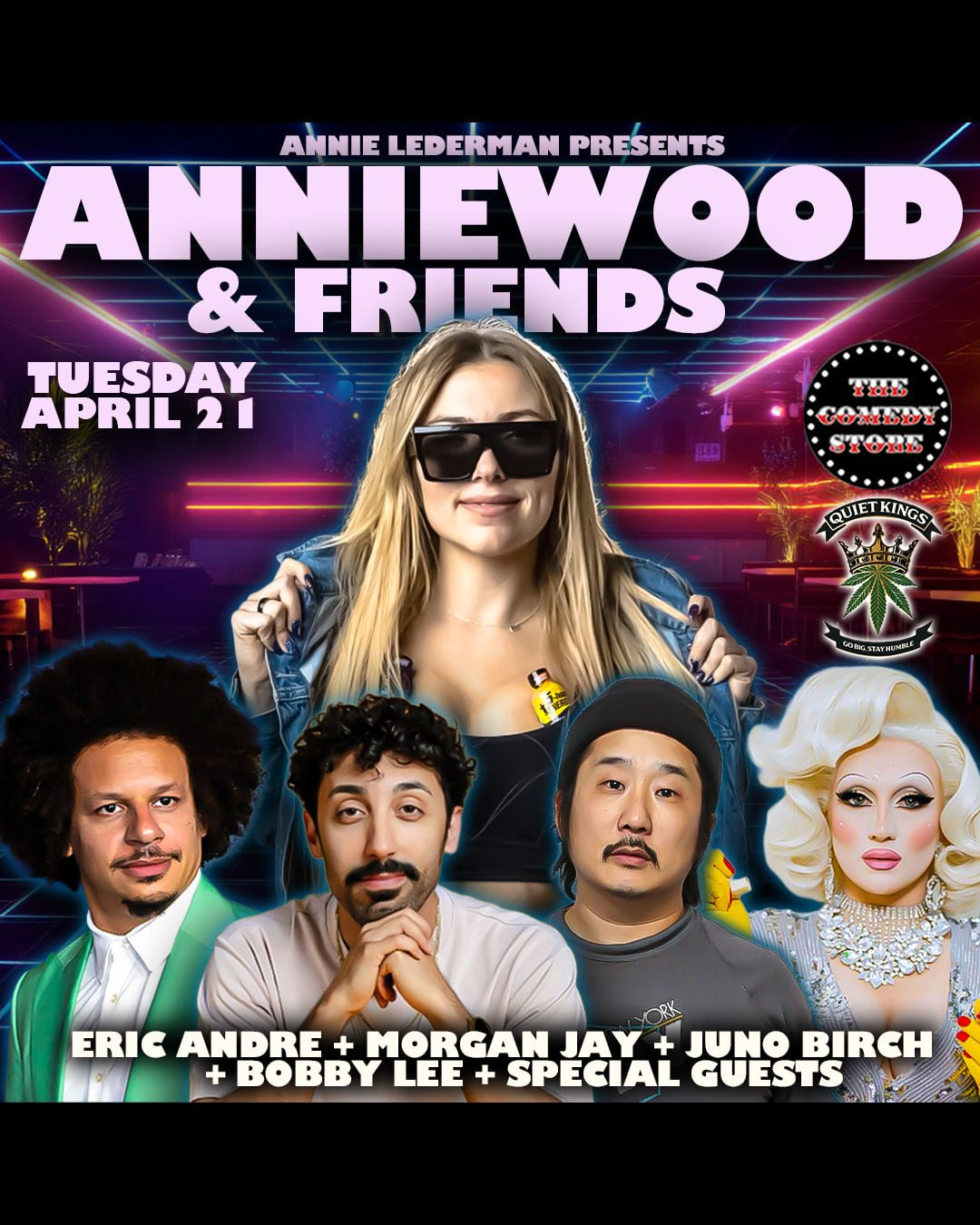 *JUST ADDED: Bobby Lee* Anniewood & Friends with Annie Lederman - Morgan Jay, Eric Andre, Juno Birch +more!