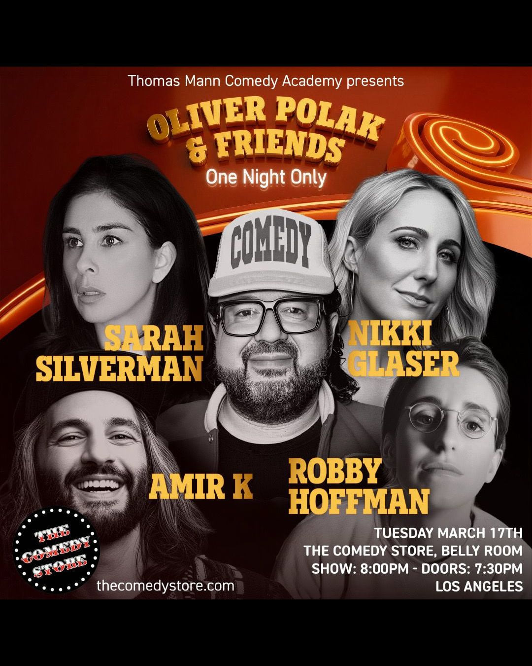 *19 Tickets Remaining* Oliver Polak & Friends One Night Only - Nikki Glaser, Sarah Silverman, Amir K, Robby Hoffman +more!