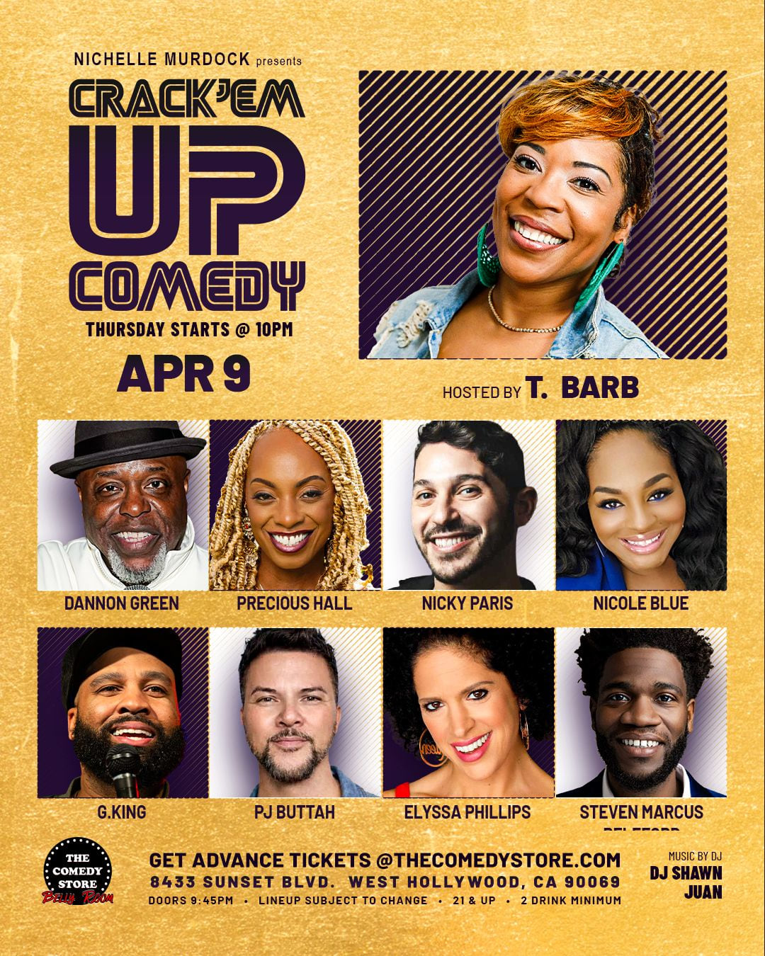 Crack'Em Up Thursdays - Hosted by T Barb with Dannon Green, Precious Hall, Nicky Paris +more!