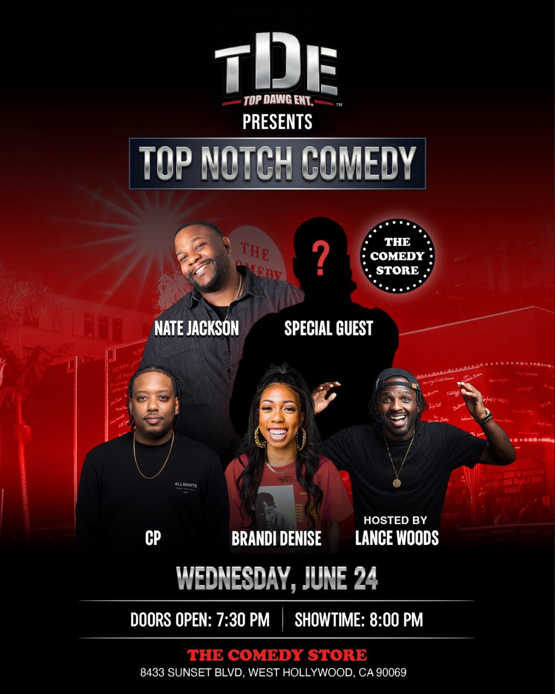 *JUST ADDED: Ali Siddiq* Top Notch Comedy with Special Guest, Nate Jackson, Brandi Denise, Comedian CP, Lance Woods