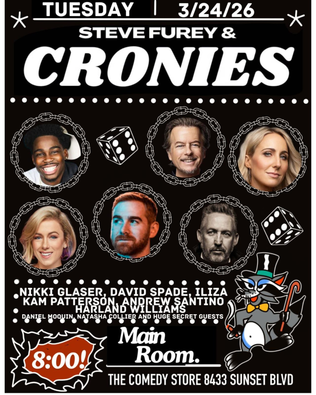 Steve Furey & Cronies - Kam Patterson, David Spade, Nikki Glaser, Iliza Shlesinger, Andrew Santino, Harland Williams +more!