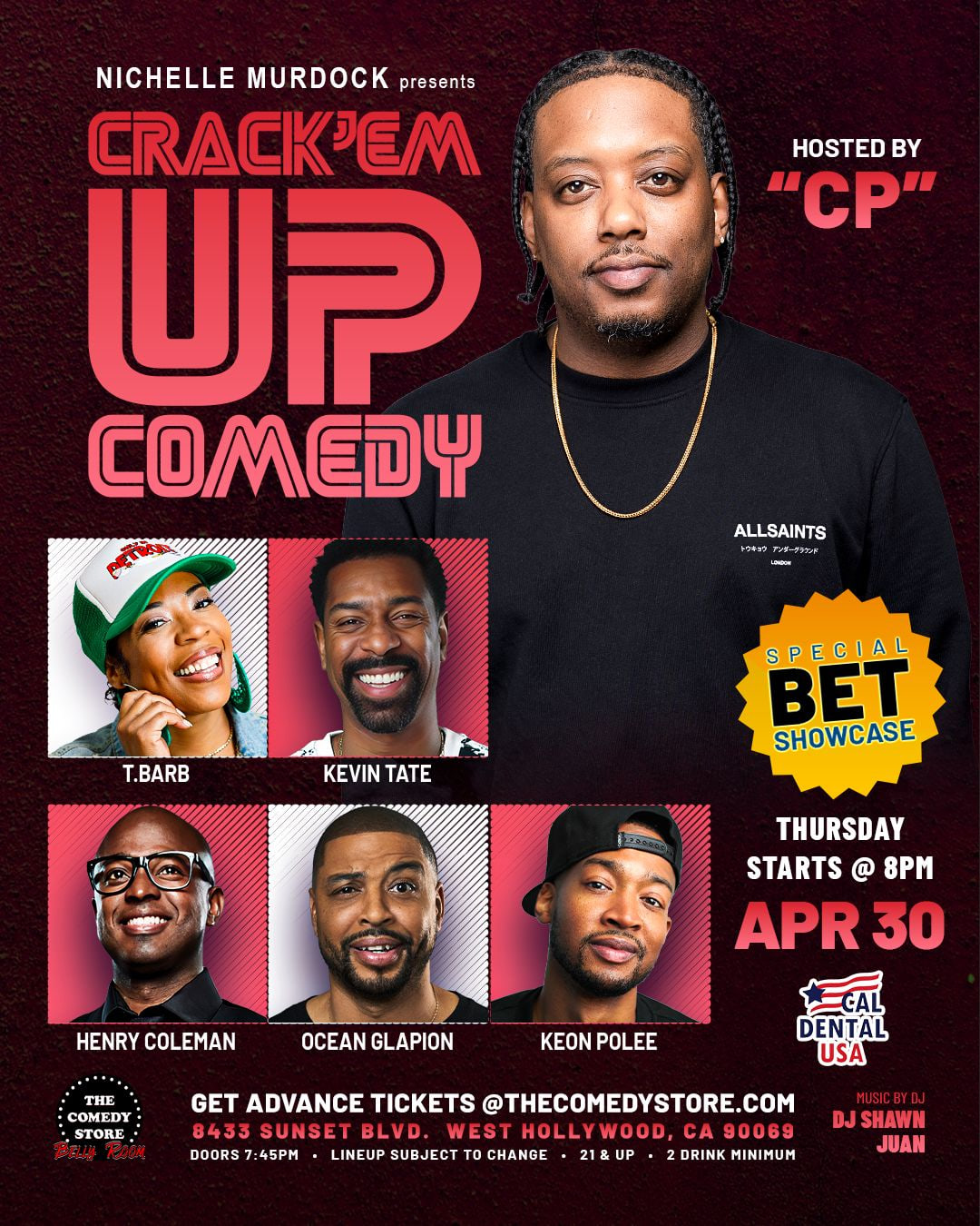 Crack'Em Up Thursdays - Hosted by CP with T Barb, Kevin Tate, Henry Coleman, Ocean Glapion, Keon Polee +more!