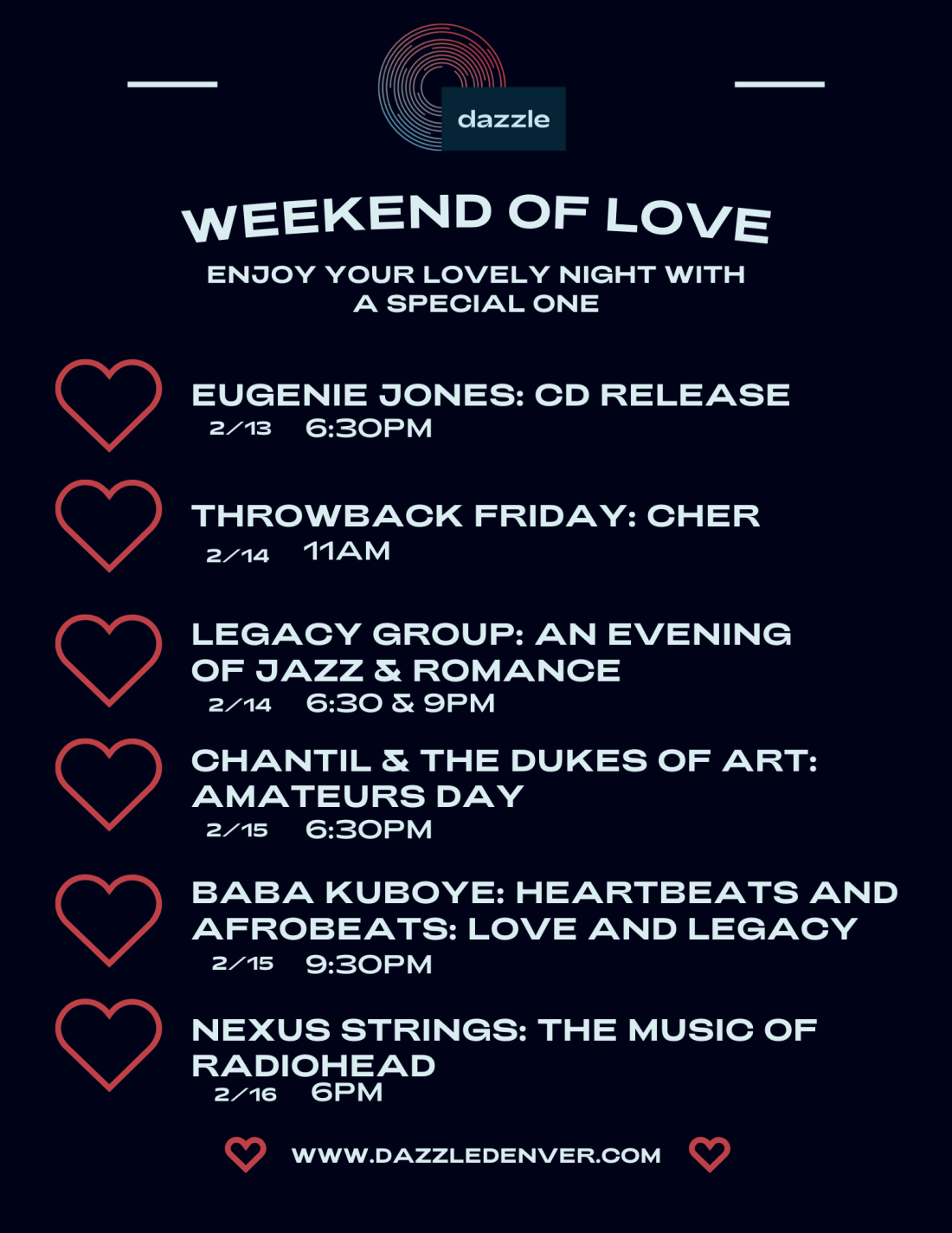 Weekend of Love: Valentine's Day Lineup