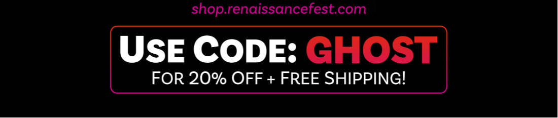 enjoy 20% off Phantom’s Feast merchandise at the online Traveler’s Shop with code GHOST.