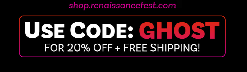 enjoy 20% off Phantom’s Feast merchandise at the online Traveler’s Shop with code GHOST.