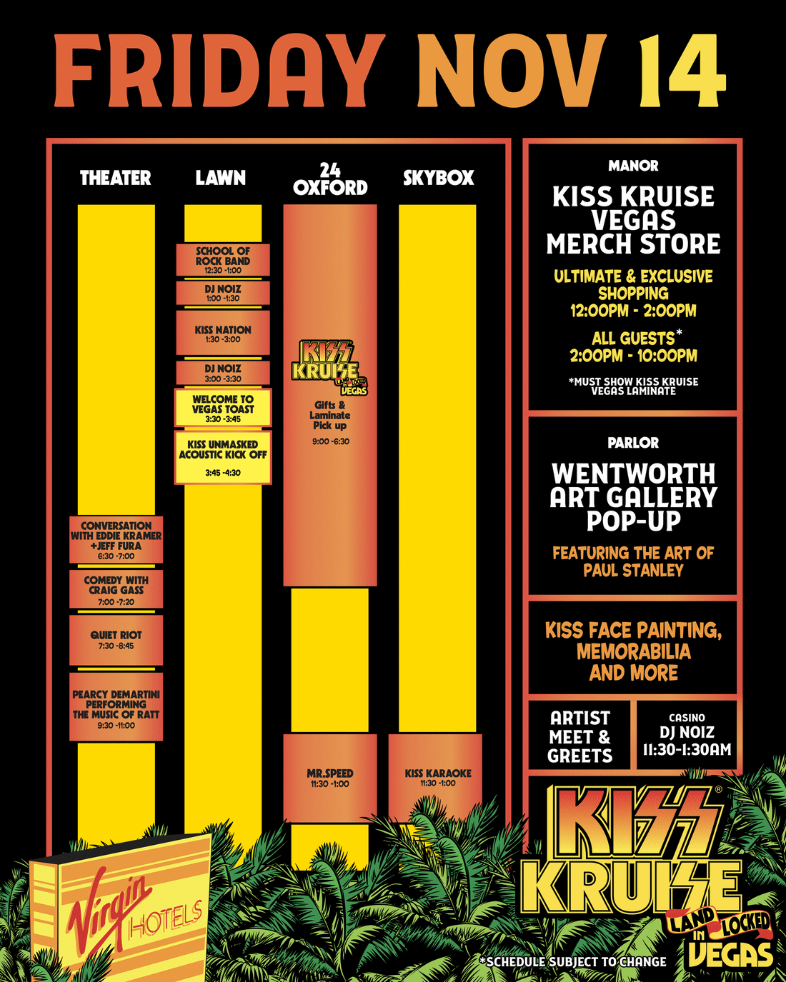 Kiss Kruise Land Locked in Vegas Schedule