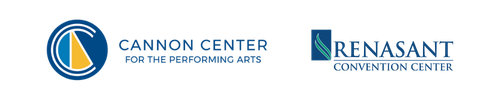 Logos for the Cannon Center for the Performing Arts and Renasant Convention Center