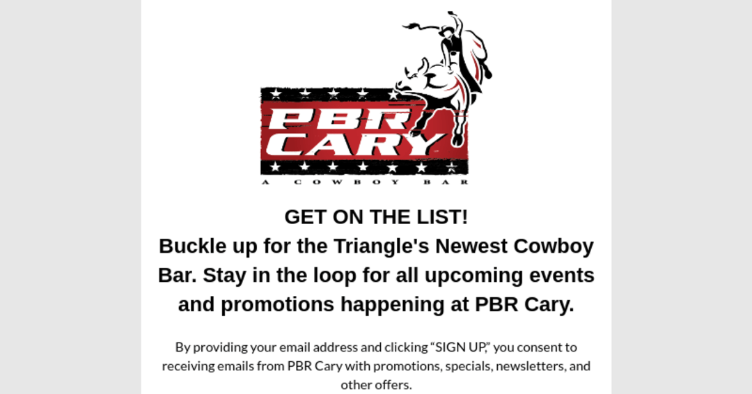 PBR Cary Get on the List