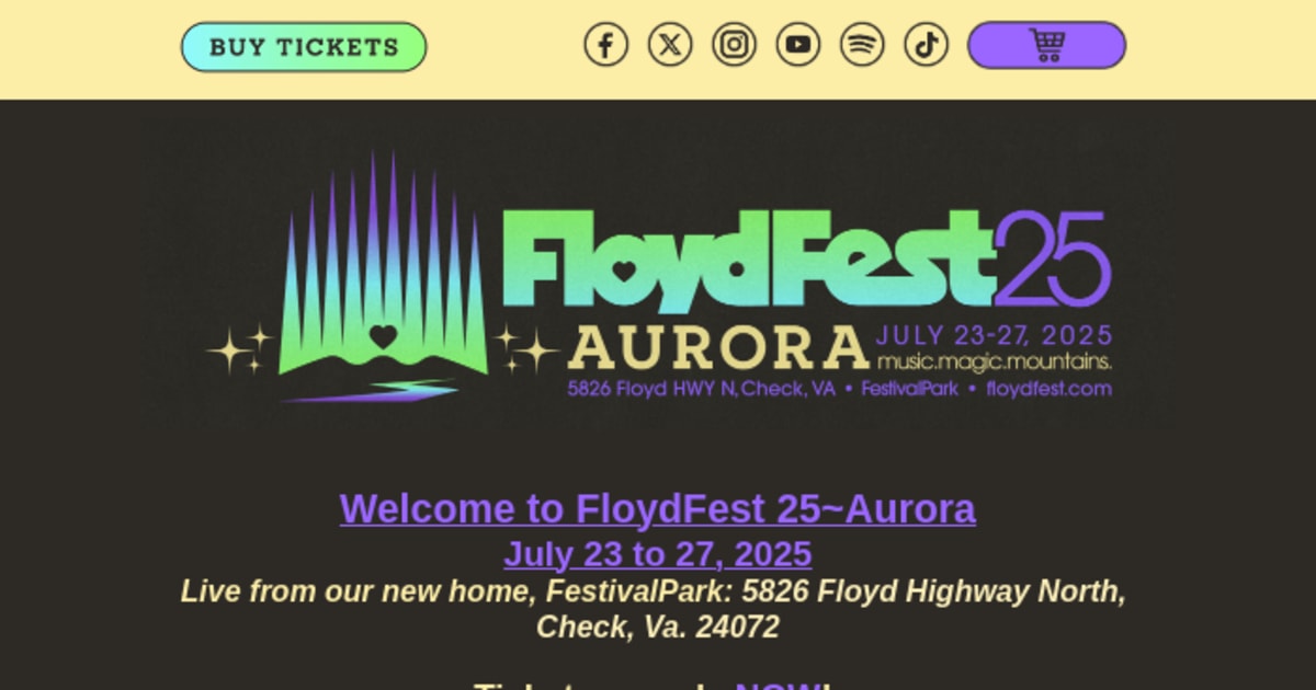 14 new acts, new merch +more added for FloydFest 25~Aurora (July 23-27 ...